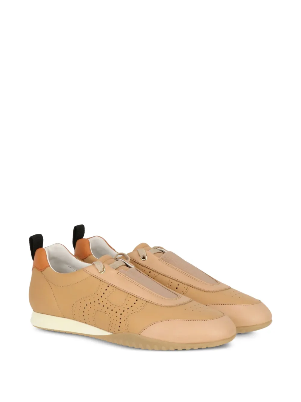 Hogan perforated logo-detail sneakers - Bruin