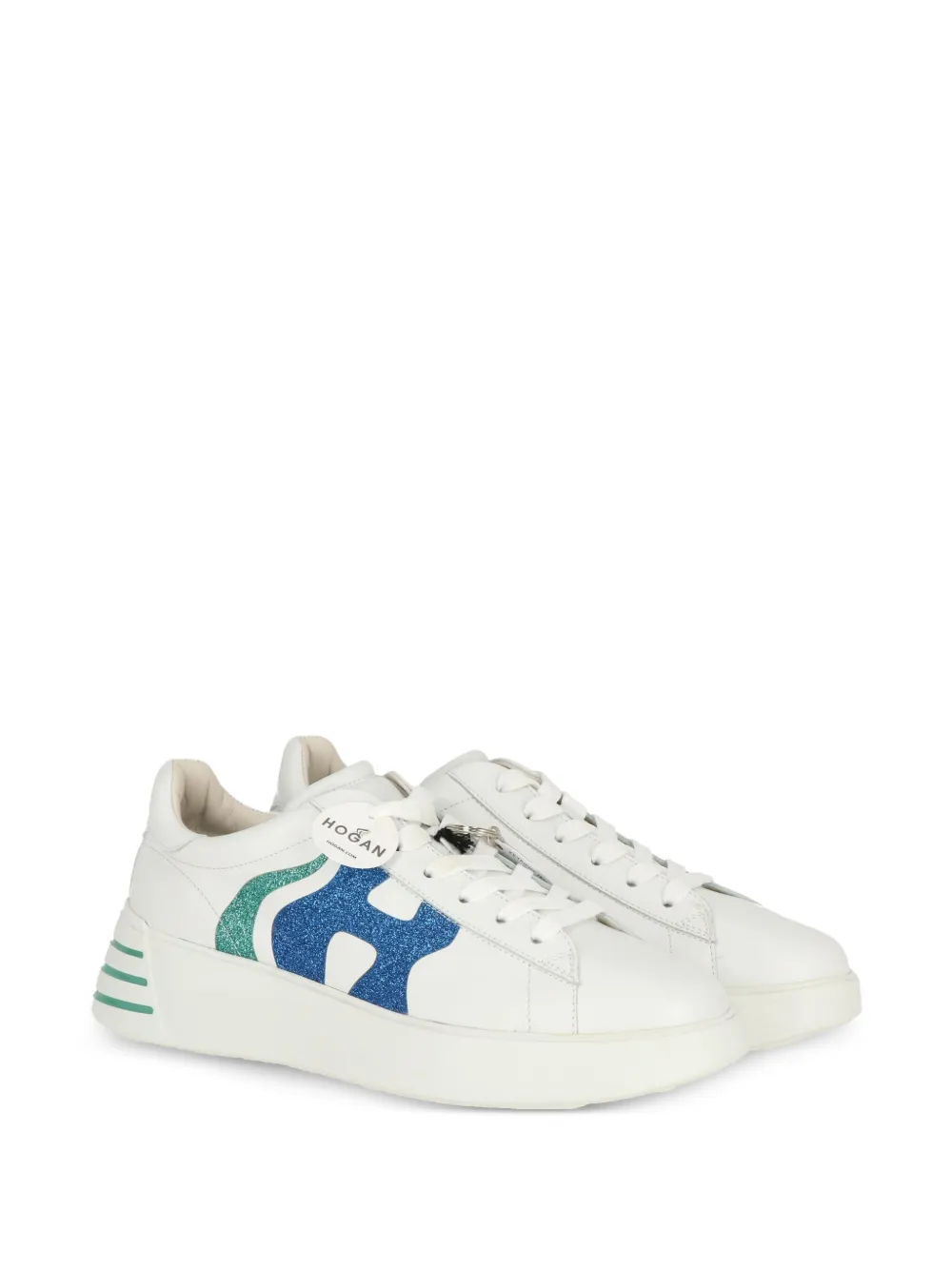 Hogan Sneakers met glitterlogo Wit