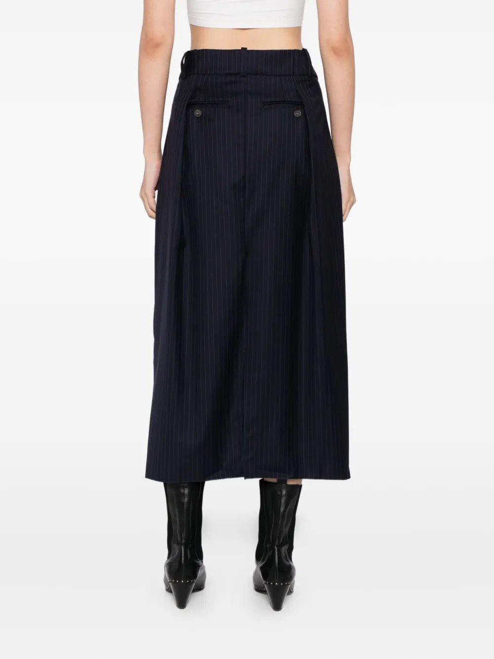 Sonia Carrasco Pinstriped Skirt In Black