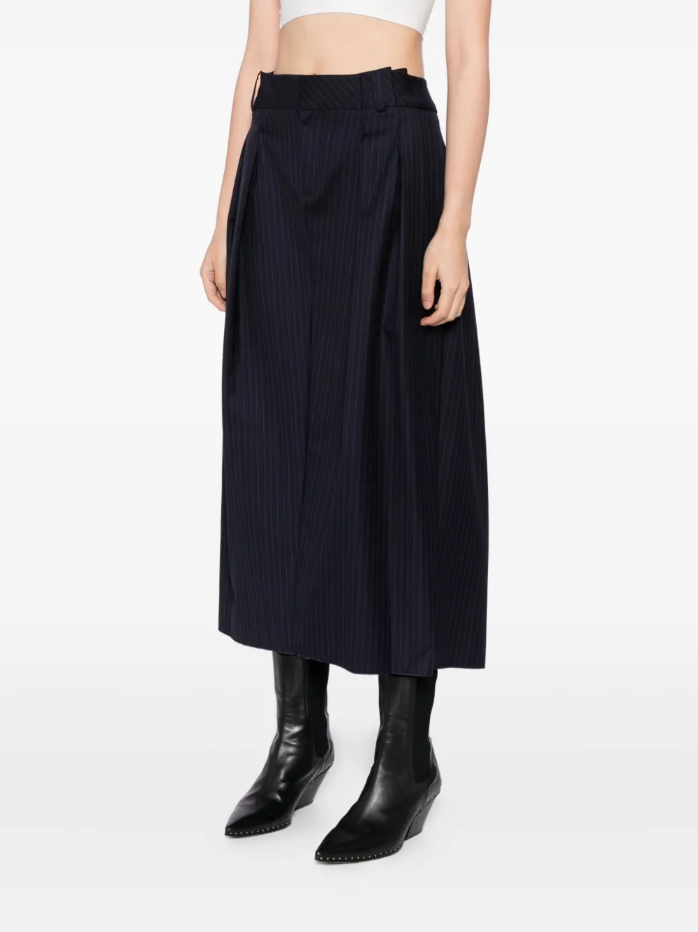 Sonia Carrasco Pinstriped Skirt In Black