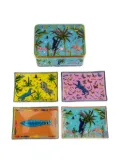 Ortigia Sicilia Tin Jungle plates (set of four) - Blue