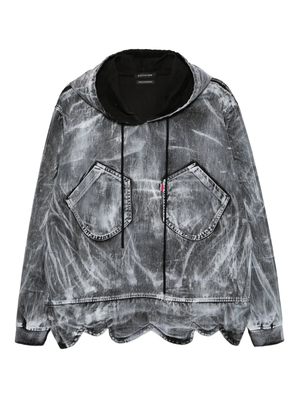 JUNTAE KIM hoodie con pétalos pintados | gris | Image 1