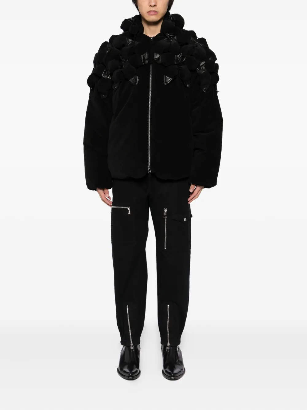 Juntae Kim Floral-embellishment Down Jacket In Black