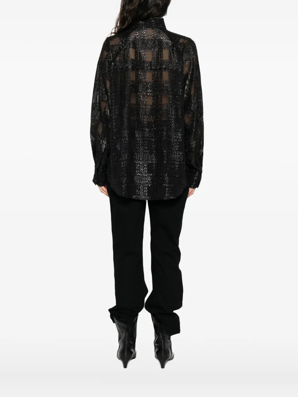 IRO patterned-jacquard blouse Zwart