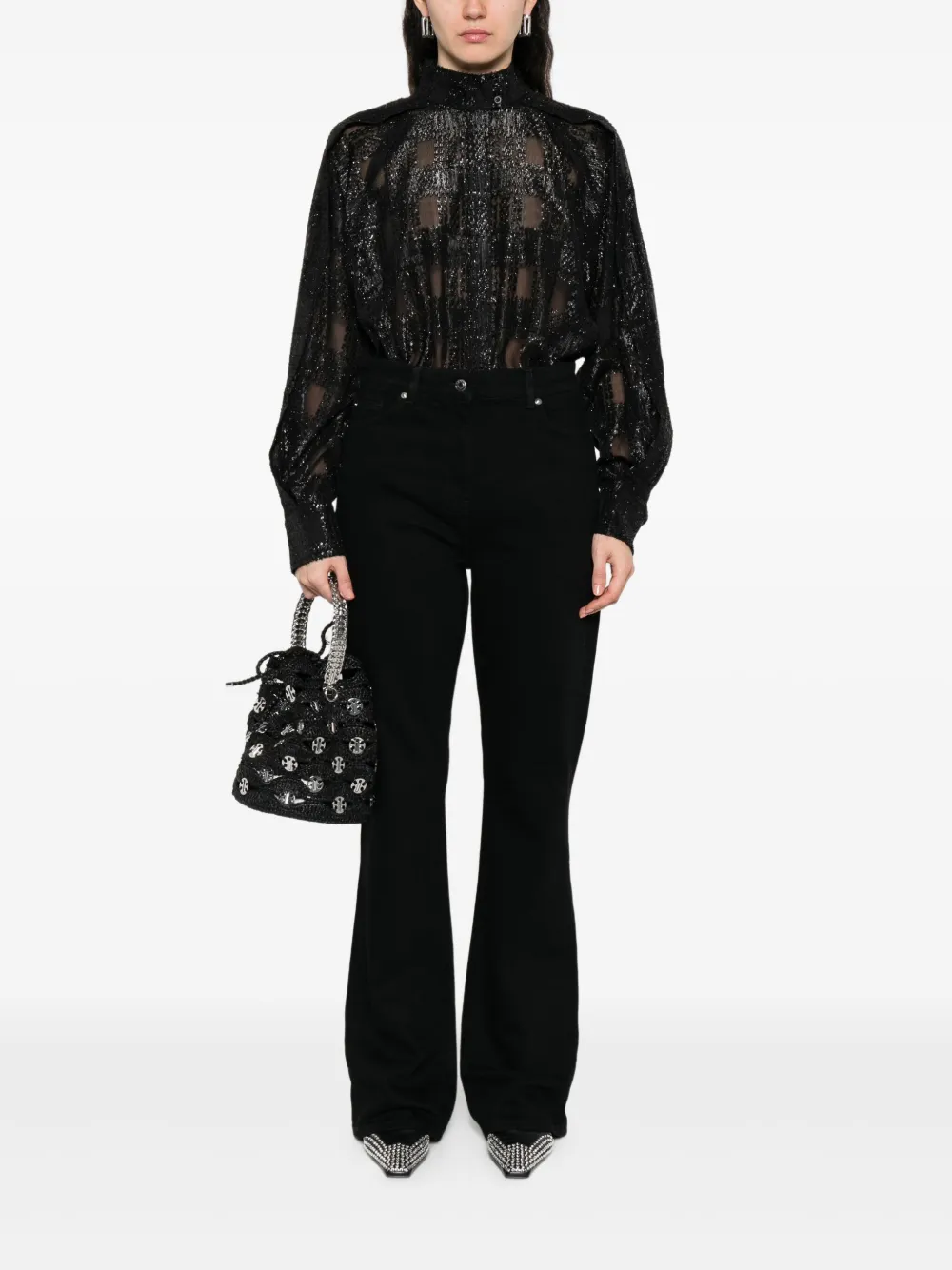 IRO Shirt met jacquard - Zwart