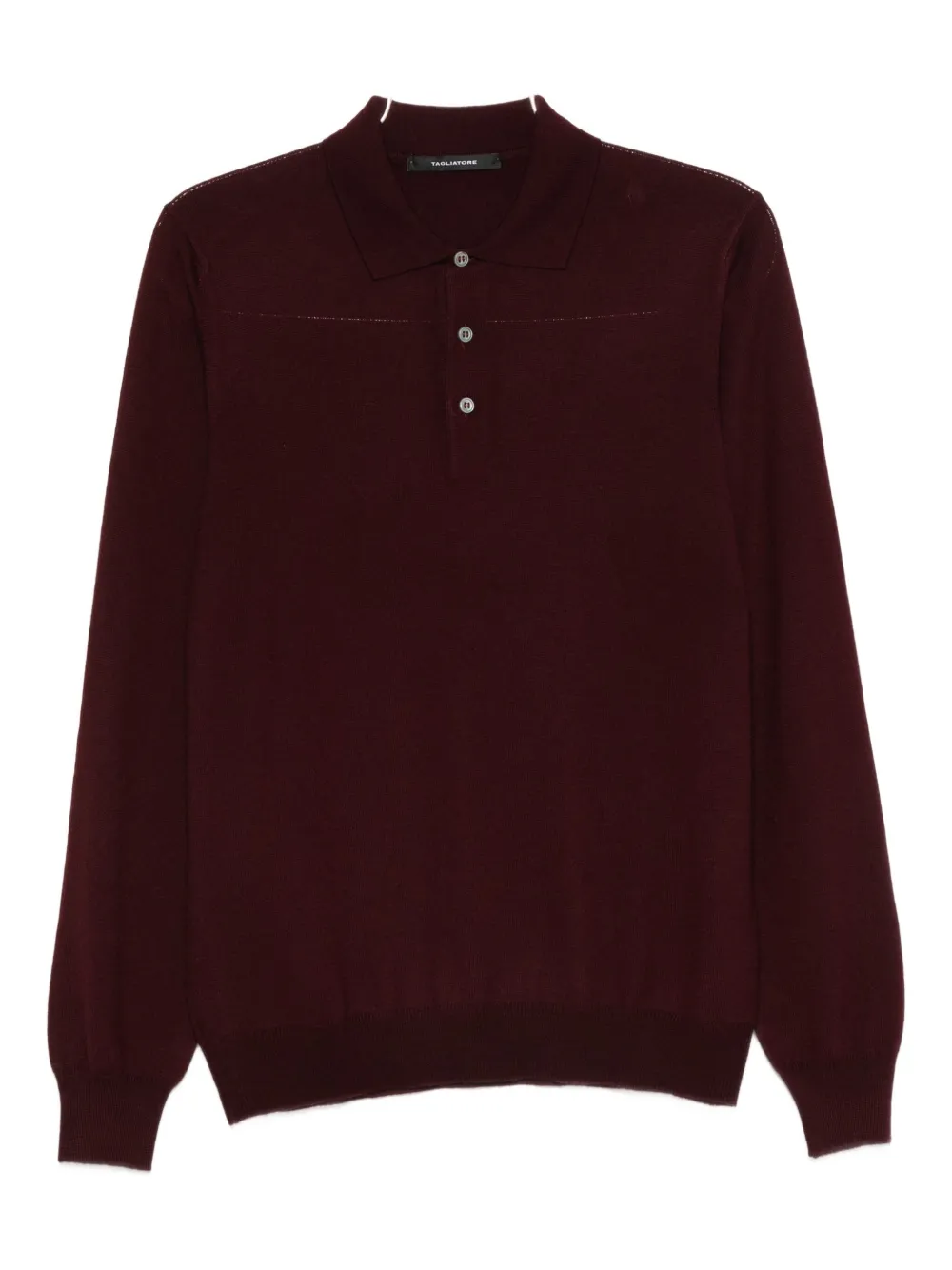 Tagliatore Long-sleeve Buttoned Polo Shirt In Red