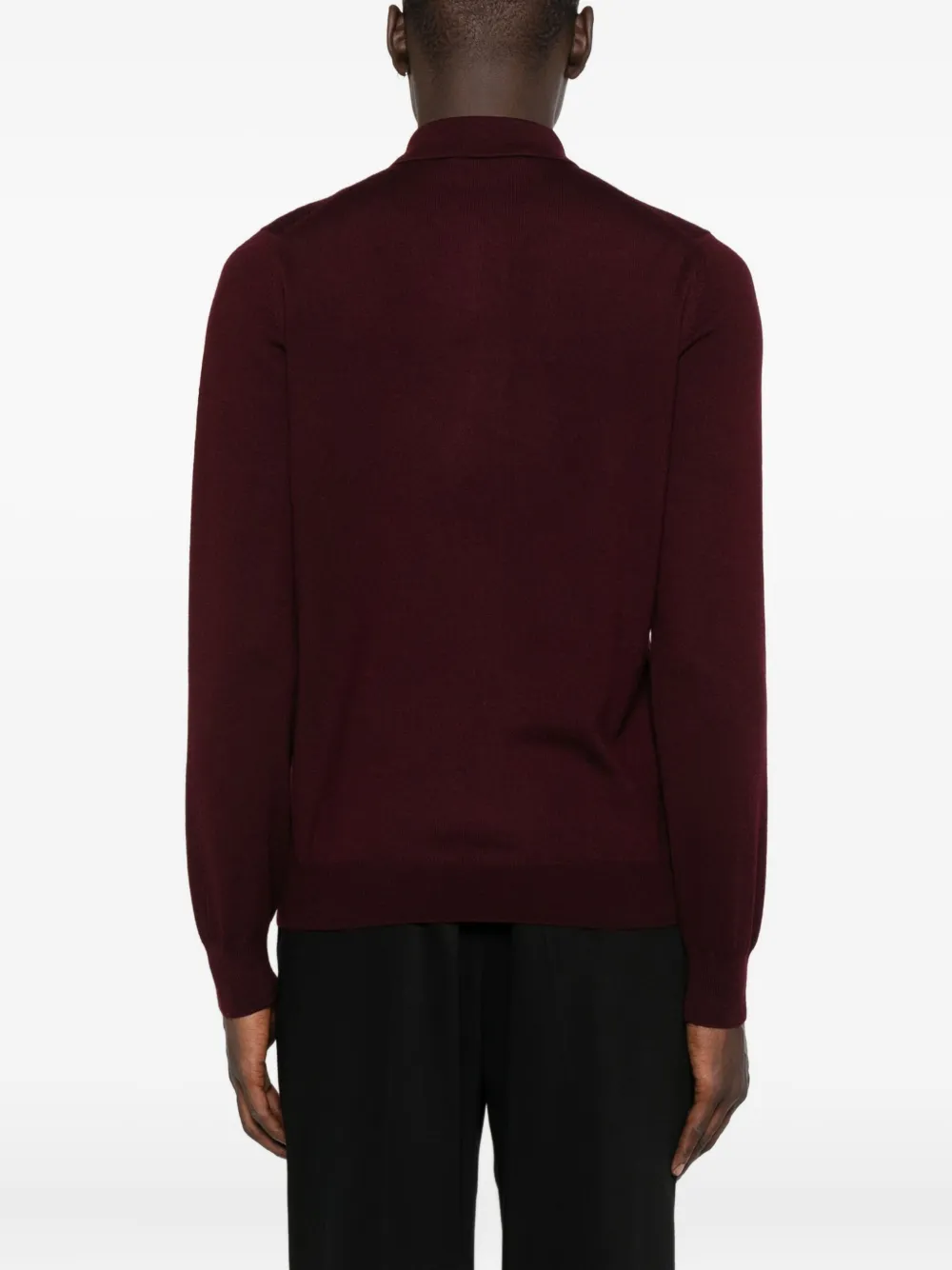Tagliatore long-sleeve buttoned polo shirt Rood