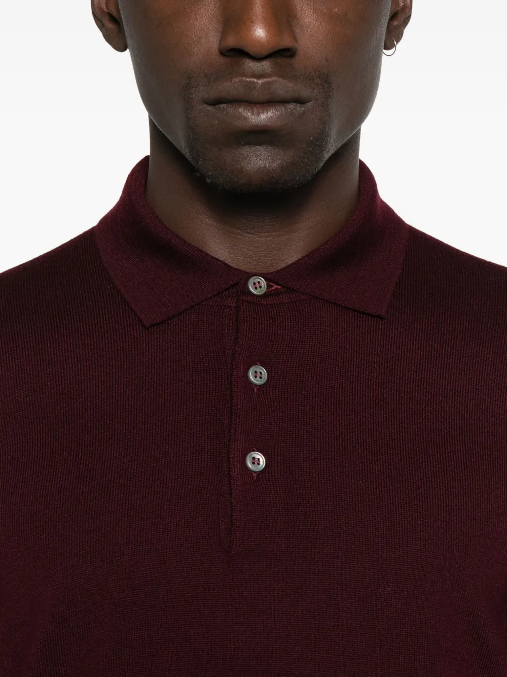 Tagliatore long-sleeve buttoned polo shirt Rood