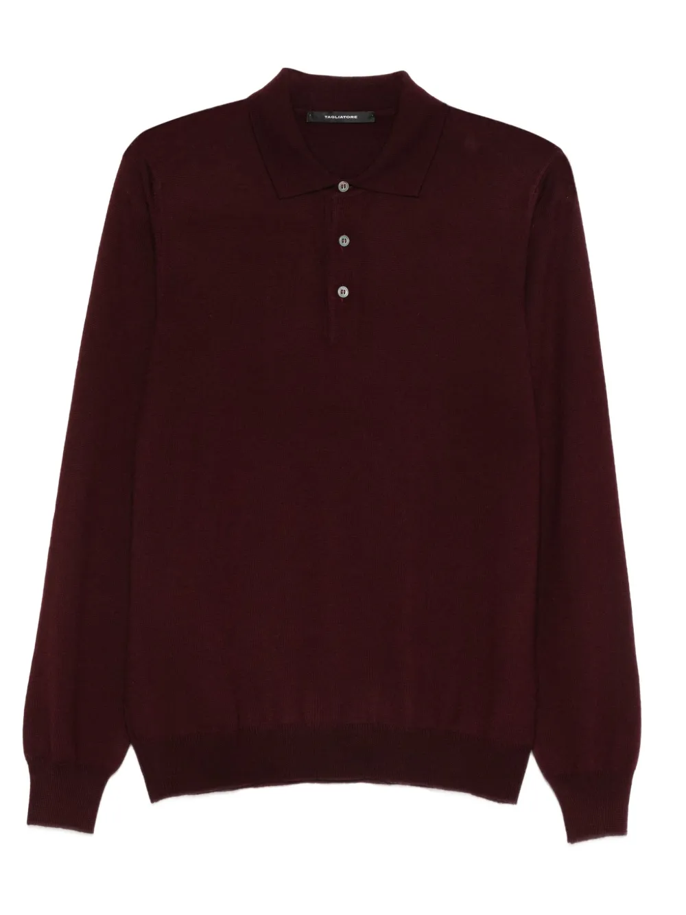 Tagliatore long-sleeve buttoned polo shirt Rood