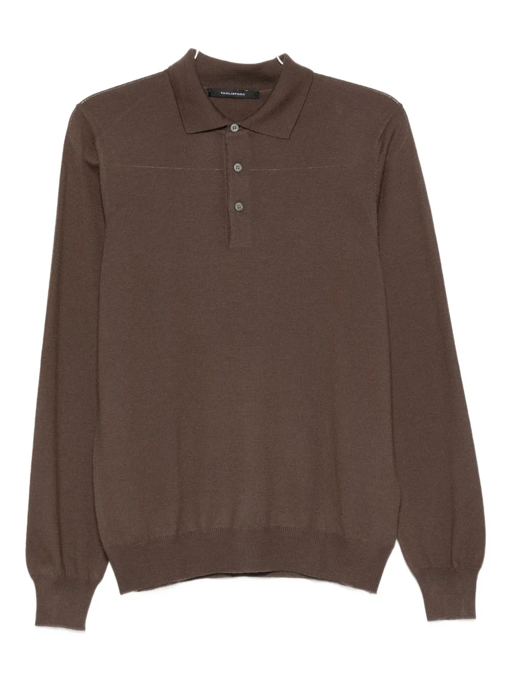 Tagliatore Long-sleeve Polo Shirt In Brown