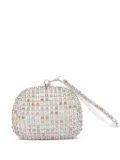 Self-Portrait crystal-embellished clutch - Grey