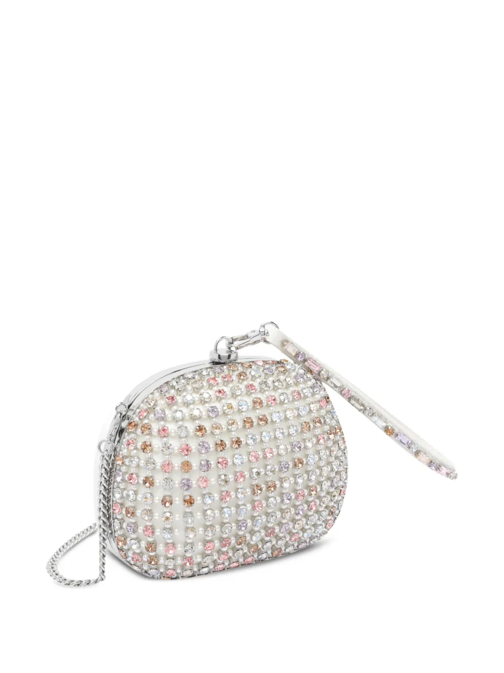 Self-Portrait Clutch verfraaid met kristallen Grijs