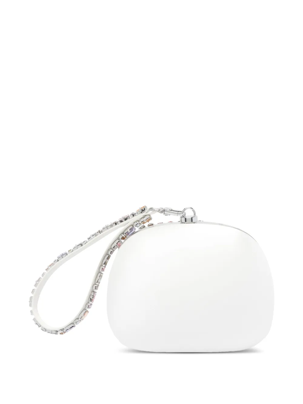 Self-Portrait crystal-embellished clutch - Grijs