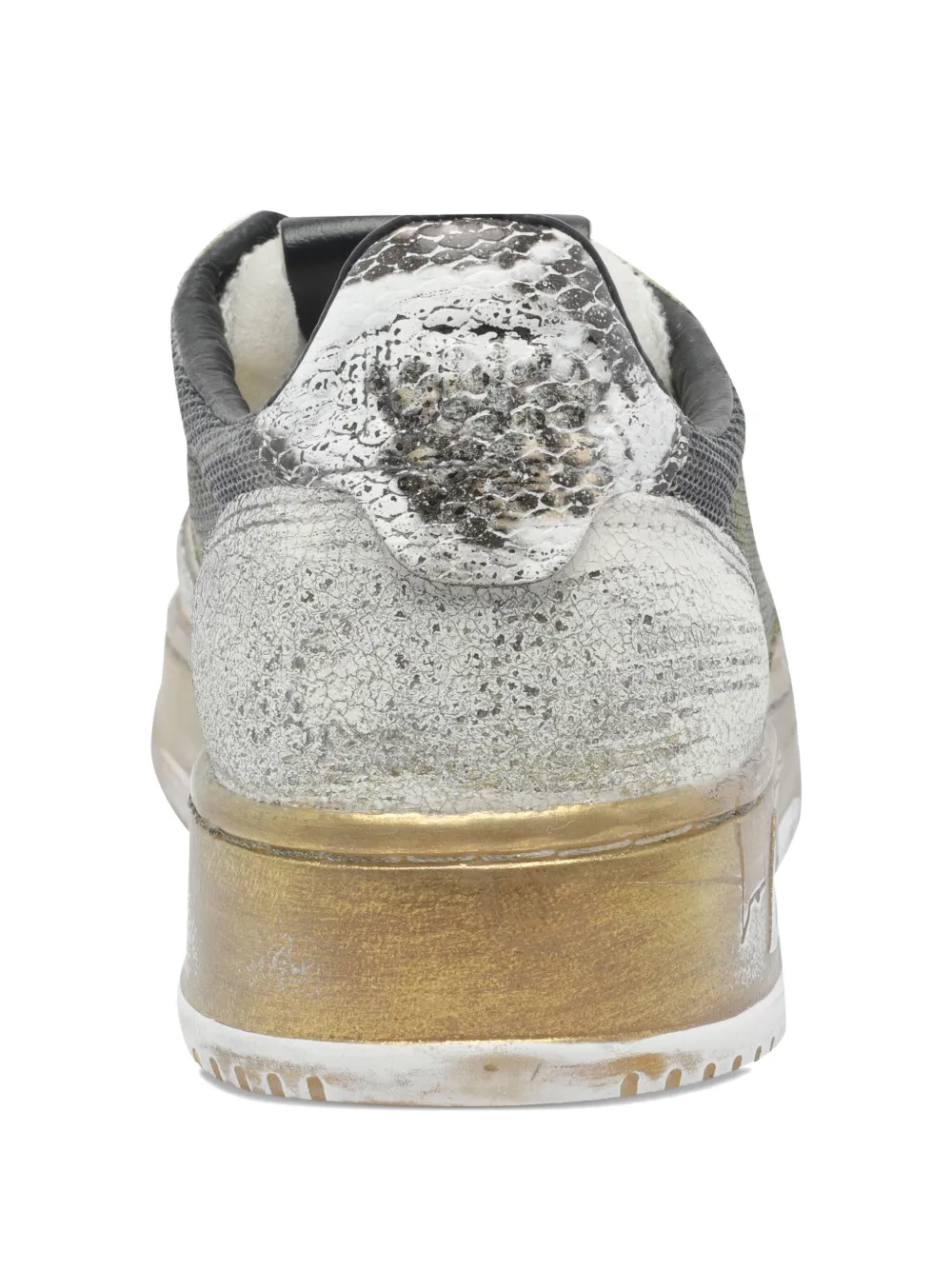 Autry Snakeskin-panelled Leather Sneakers In Multi
