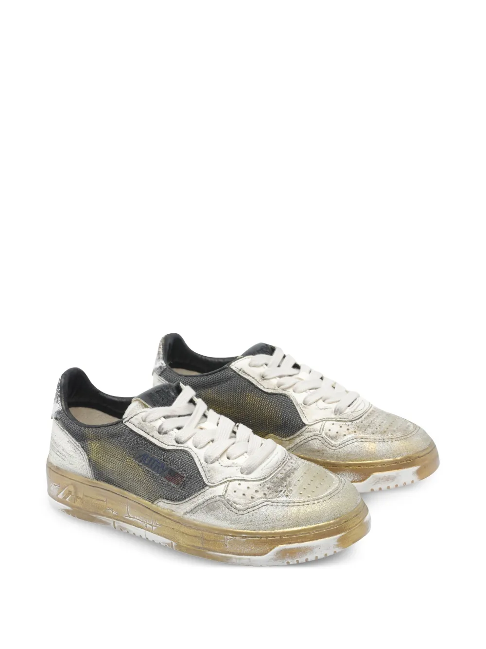 Autry snakeskin-panelled leather sneakers - Grijs