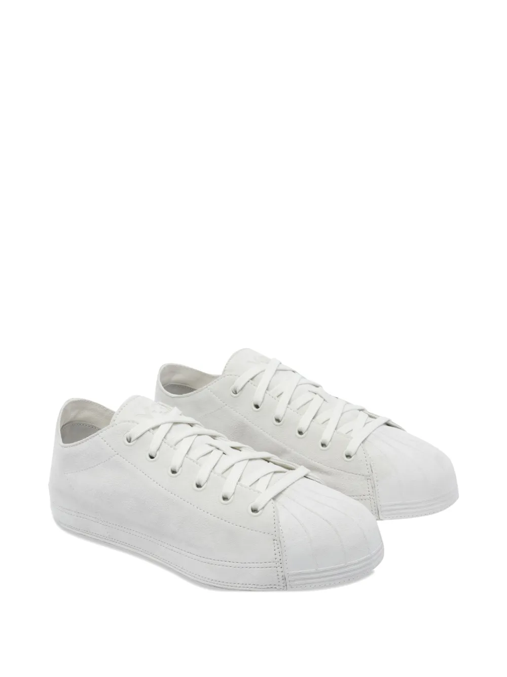 Y-3 suede leather lace-up sneakers White