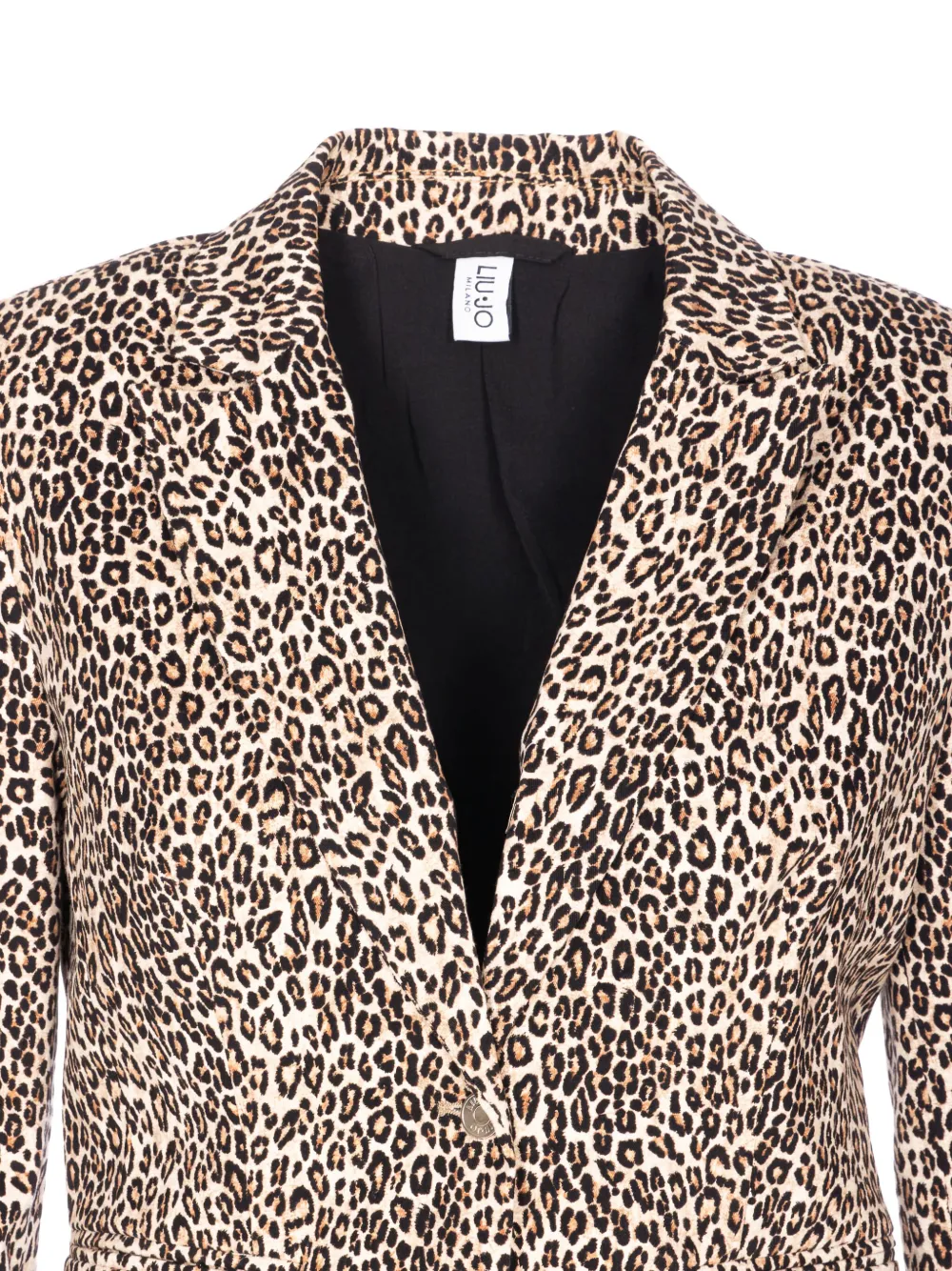 Liu •jo Leopard-print Button-fastening Blazer In Brown