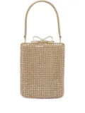 Self-Portrait crystal-embellished bow mini bag - Gold