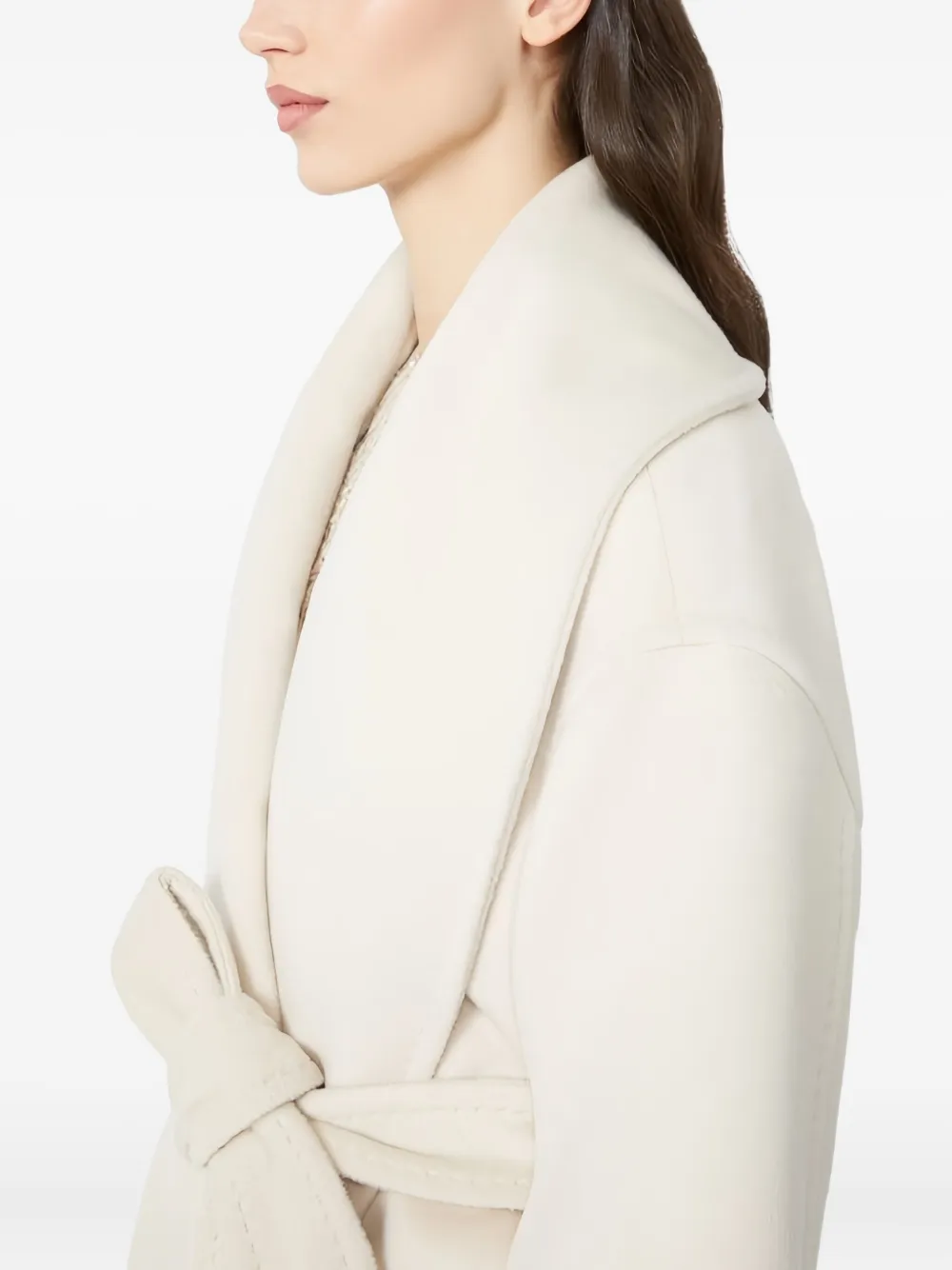 Max Mara Cloruro jas met ceintuur Wit