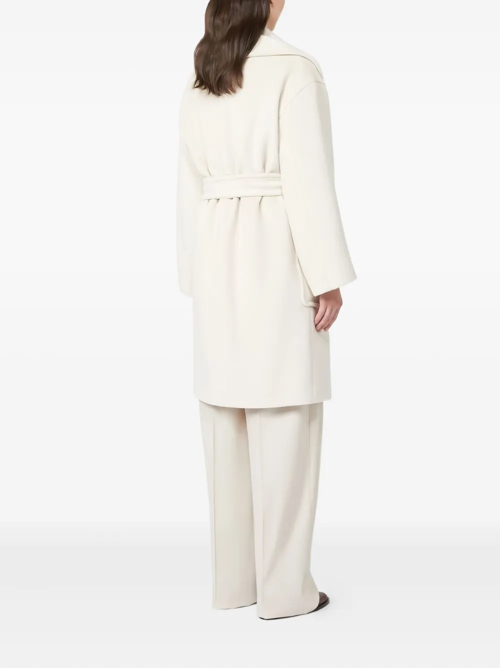 Max Mara Cloruro jas met ceintuur Wit