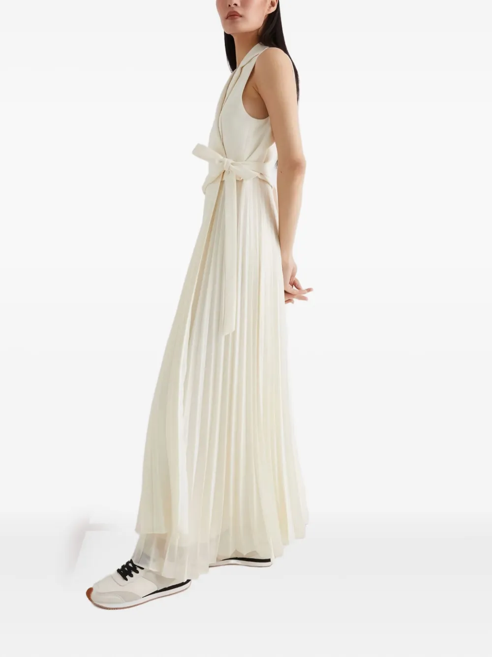 Marella Statua pleated maxi dress Wit
