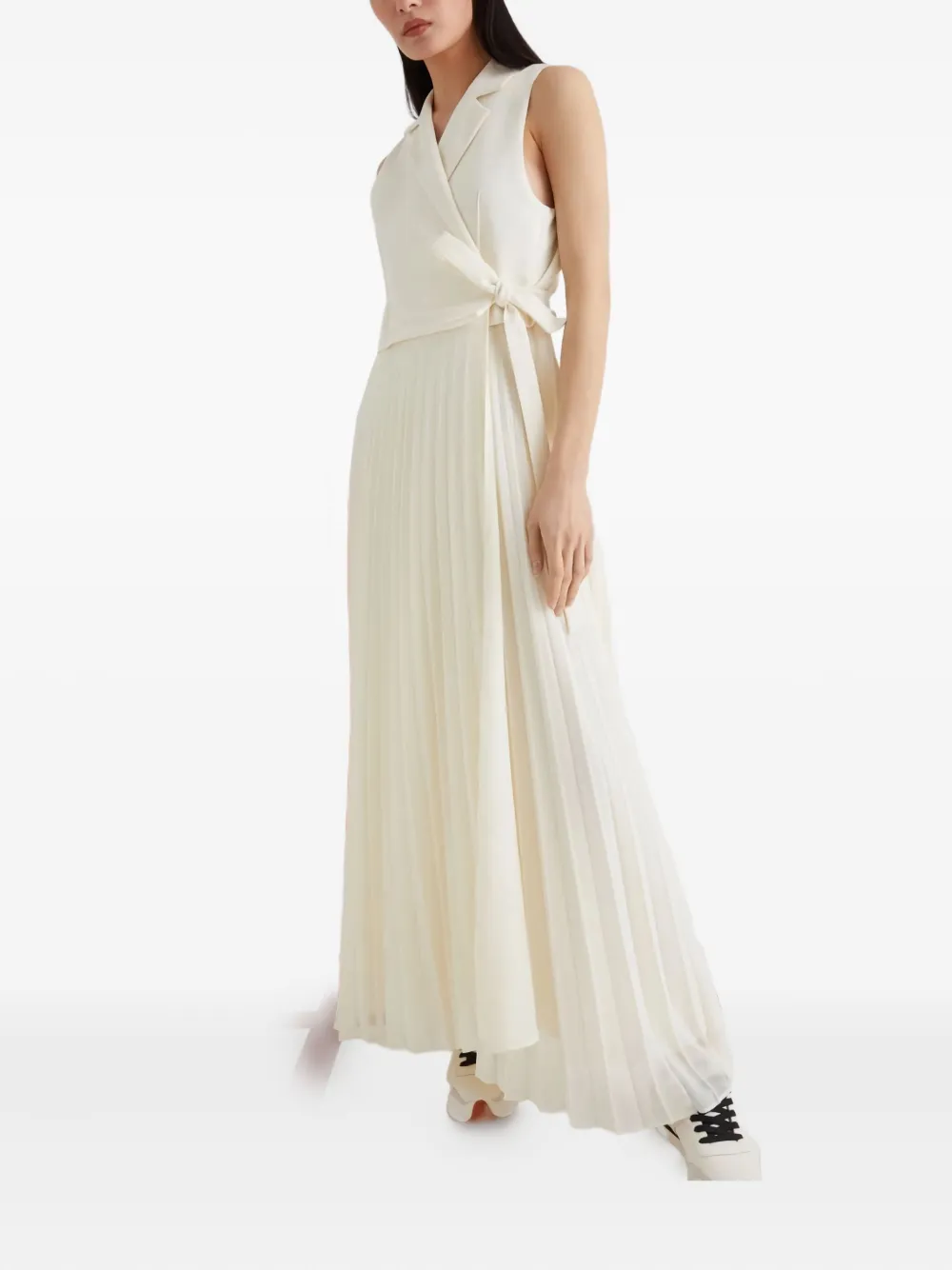 Marella Statua pleated maxi dress Wit