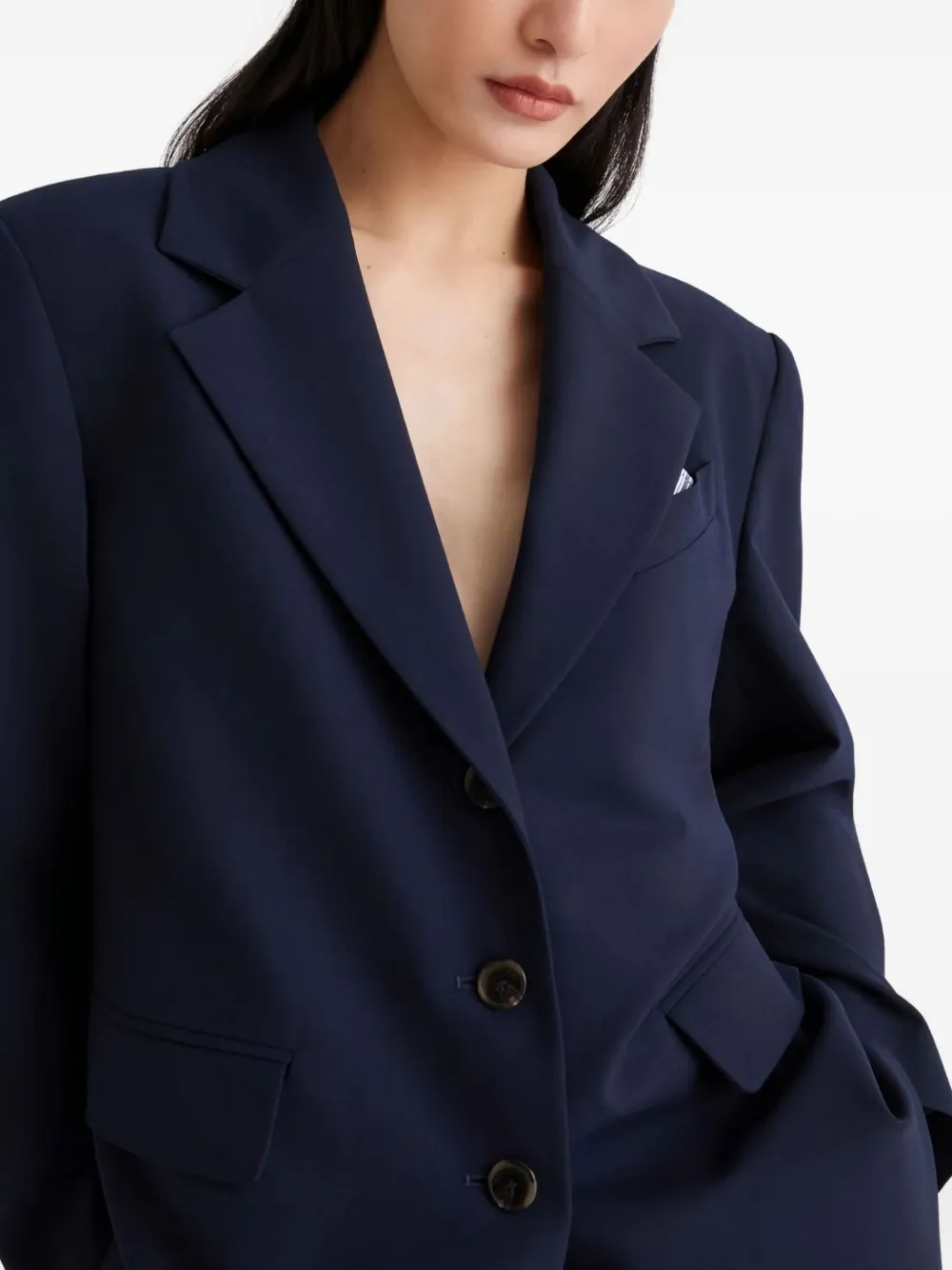 Marella Alda single-breasted pocket blazer Blauw