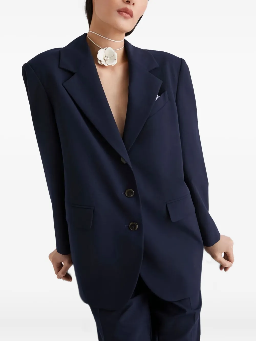Marella Alda single-breasted pocket blazer Blauw