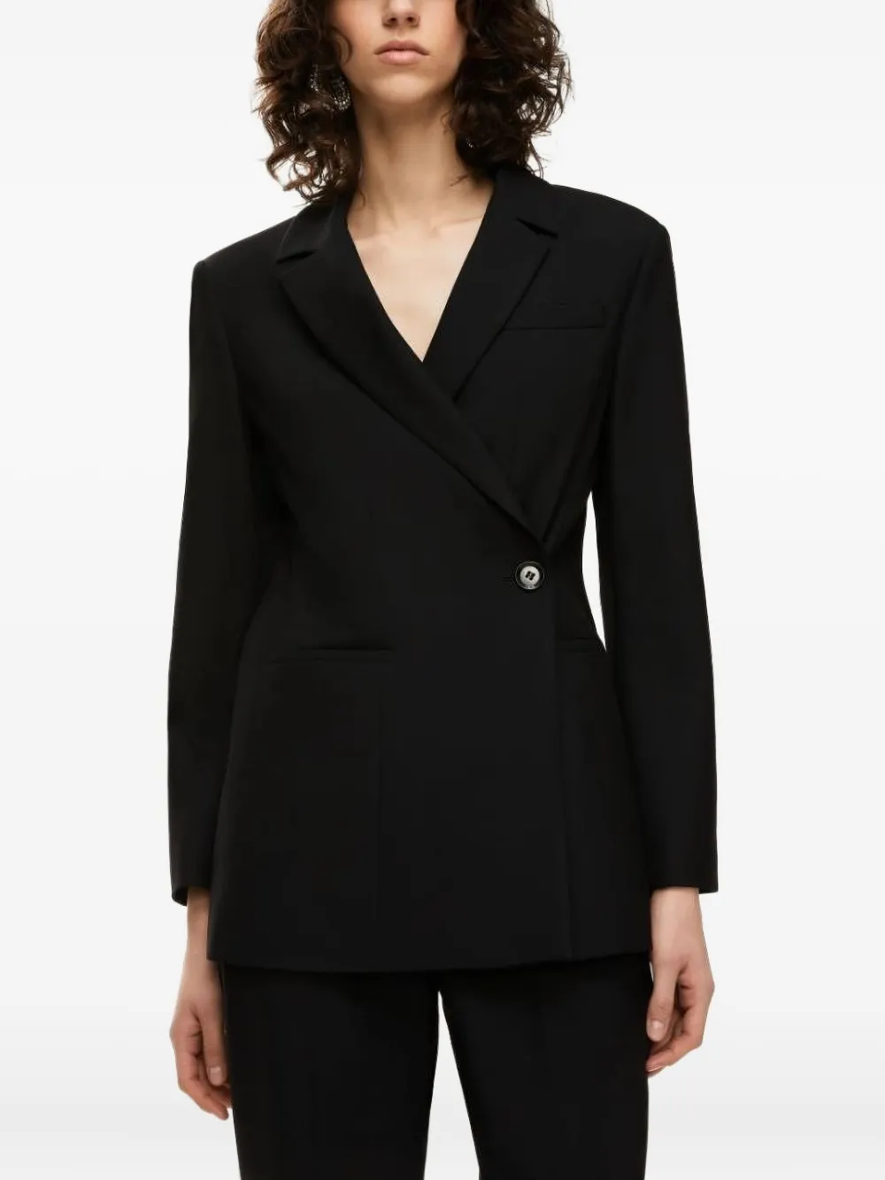Iblues Notched-lapel Double-breasted Blazer In Black