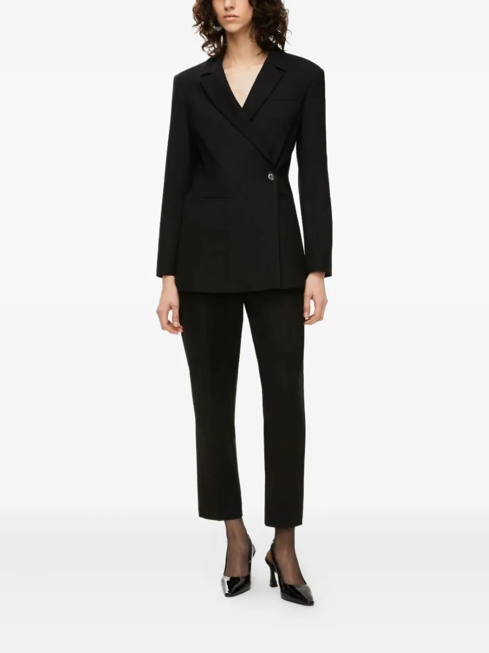 Iblues Notched-lapel Double-breasted Blazer In Black