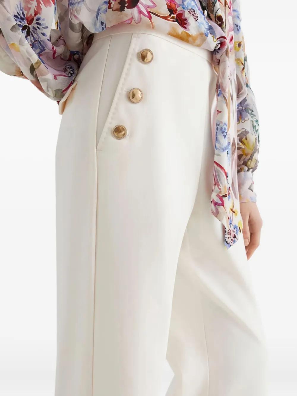 Marella button-up high-waisted trousers Wit