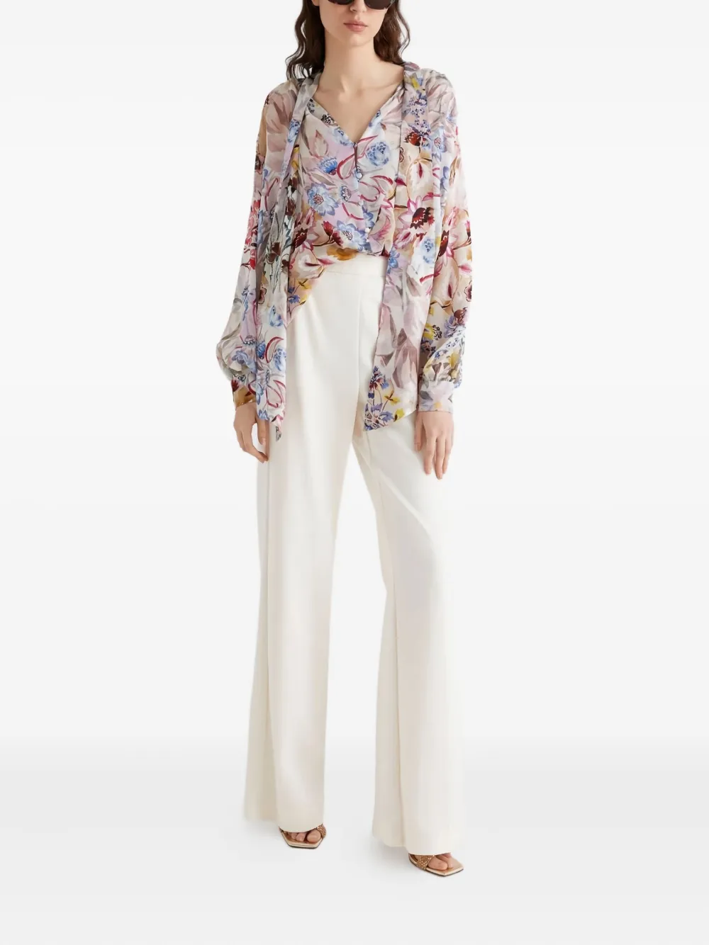 Marella button-up high-waisted trousers Wit