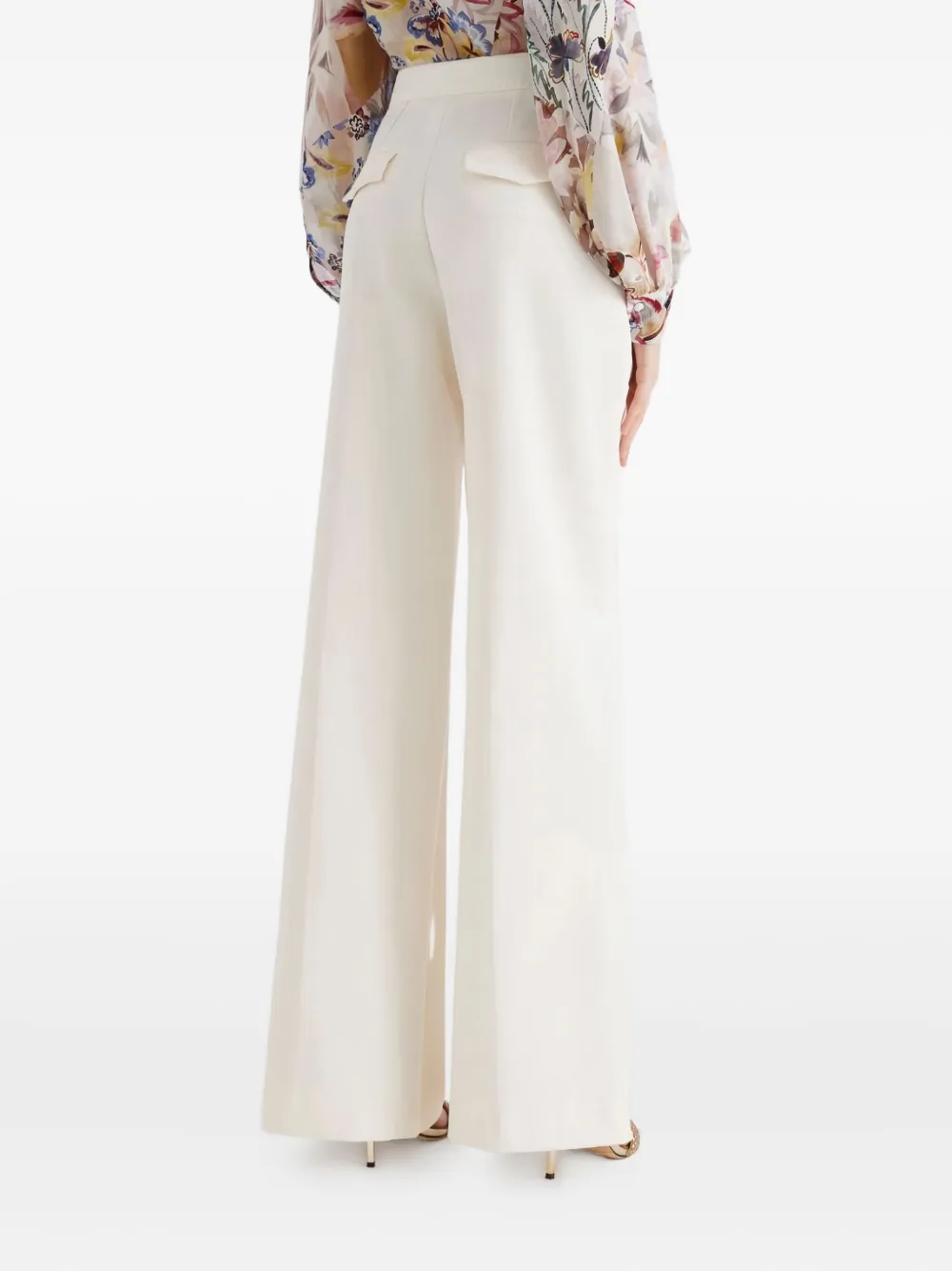 Marella button-up high-waisted trousers Wit