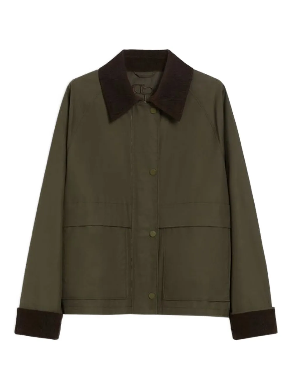 I BLUES Sarzana corduroy-collar short coat | Green | Image 1