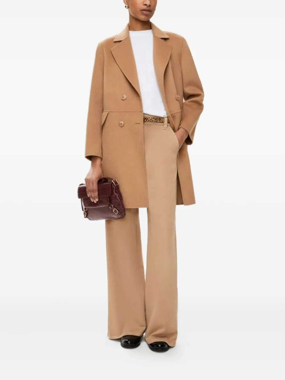 Iblues Idrante Double-breasted Coat In Brown