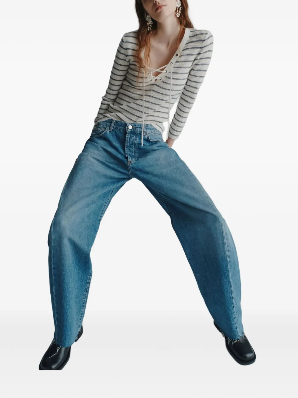 Marella Jeans met wijde pijpen Blauw