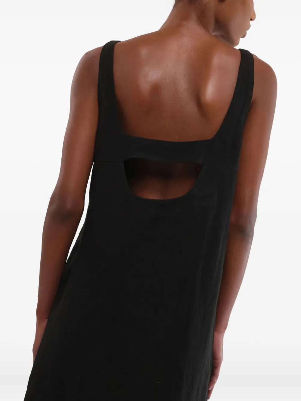 Marella Uvetta Square-neck Open-back Midi Dress In Black