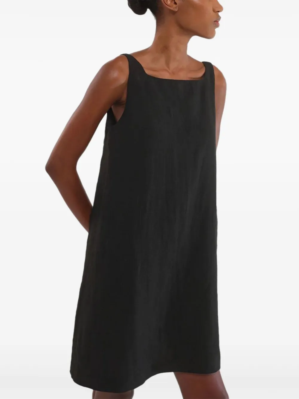 Marella Uvetta Square-neck Open-back Midi Dress In Black