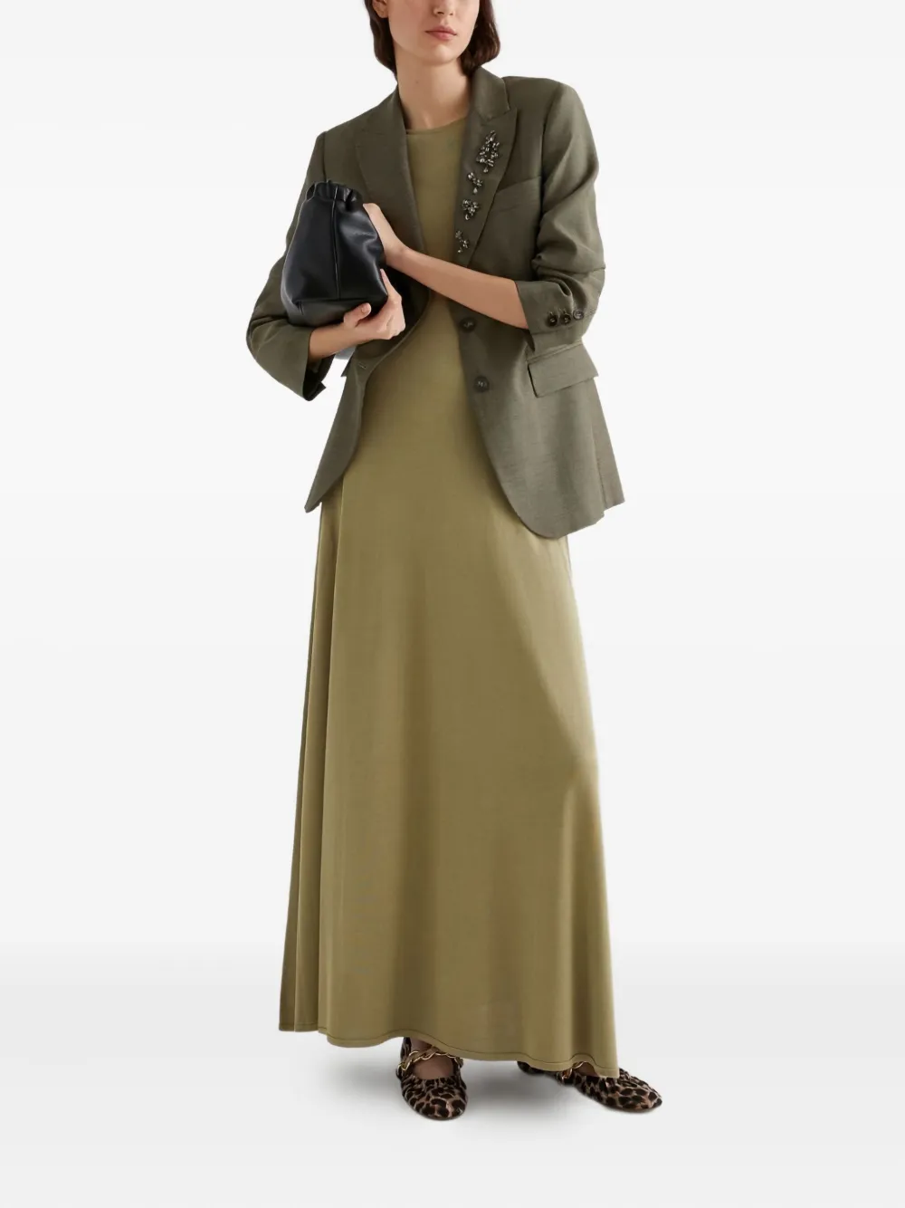 Marella embellished single-breasted blazer Groen