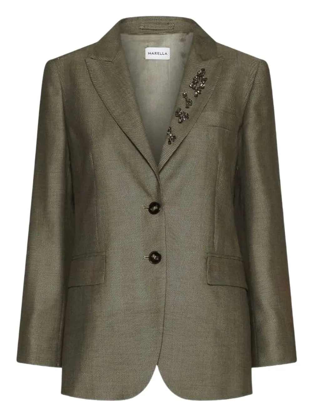 Marella embellished single-breasted blazer Groen