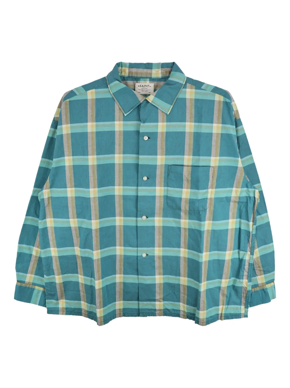 Saint Mxxxxxx Checked Buttoned Shirt In Blue