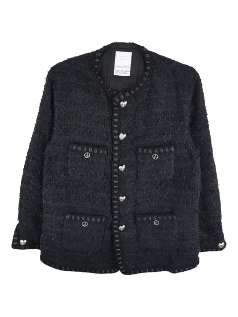 Readymade heart-button tweed jacket