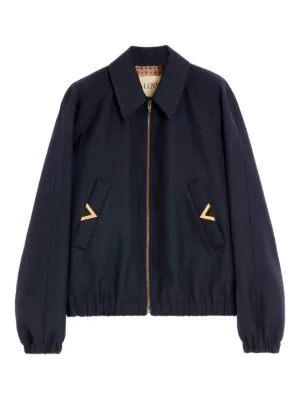 Valentino Garavani Vロゴ ボンバージャケット | ブルー | FARFETCH JP