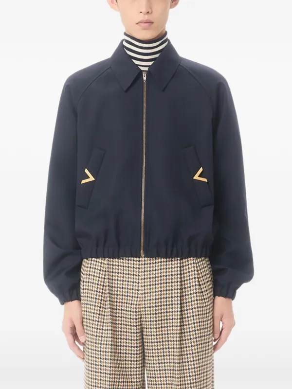 Valentino Garavani VGold Pocket Bomber Jacket | Blue | FARFETCH JO