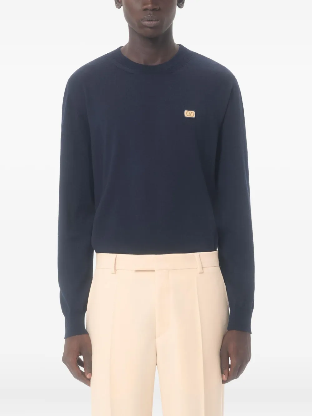 Valentino Garavani Wollen trui met VLogo-patch Blauw