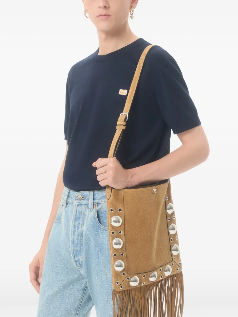 발렌티노가라바니 브이로고 패치 울 티셔츠 VKCE60BCJ