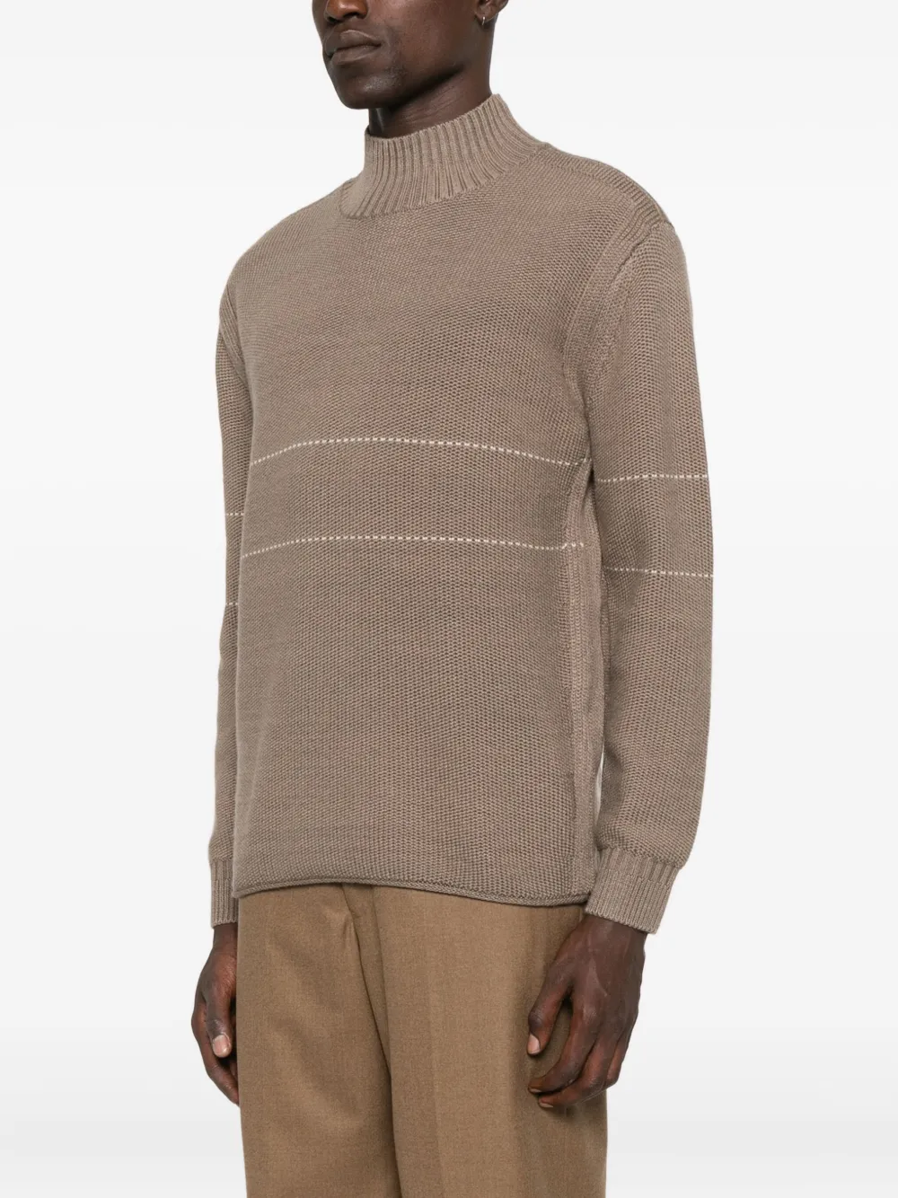 Emporio Armani high-neck striped sweater Bruin