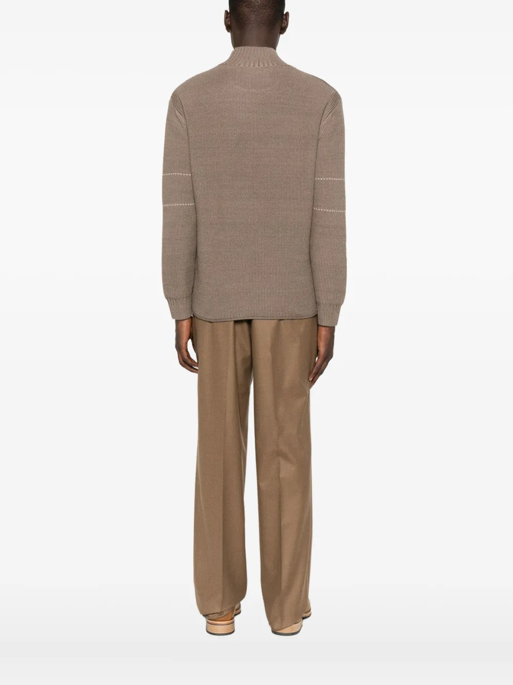 Emporio Armani high-neck striped sweater Bruin