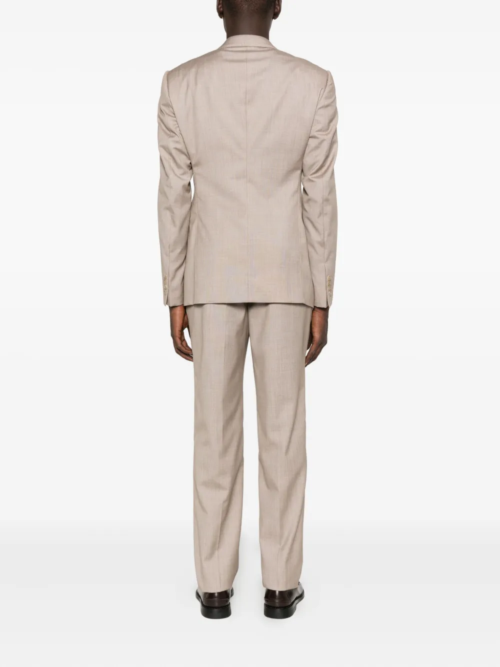 Emporio Armani notched-lapel single-breasted suit Bruin