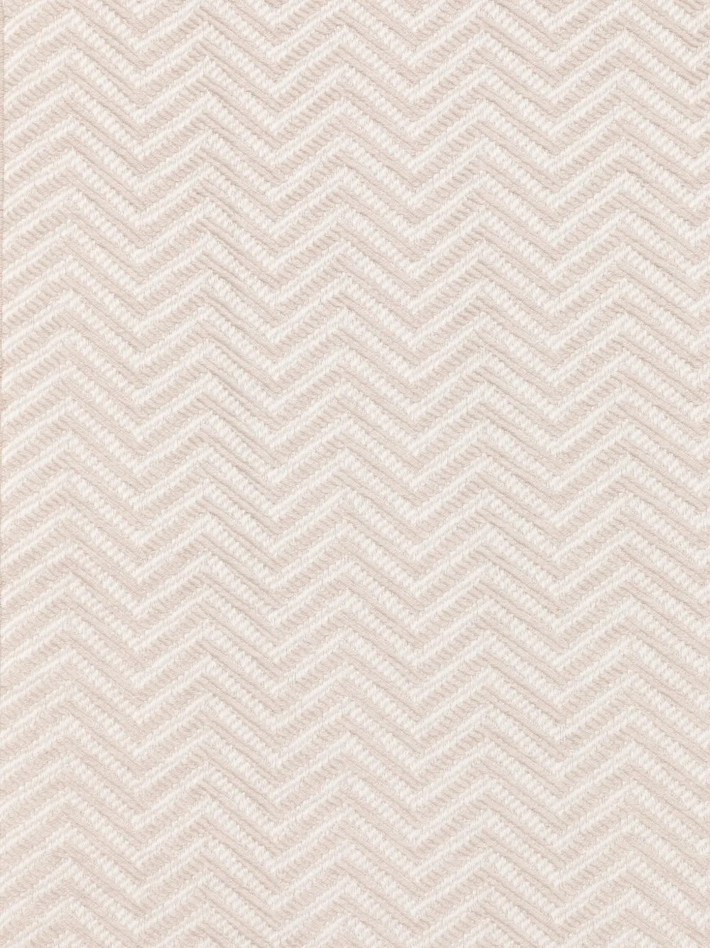 Emporio Armani Chevron Patterned Wool Scarf With Fringed Edges In Neutral
